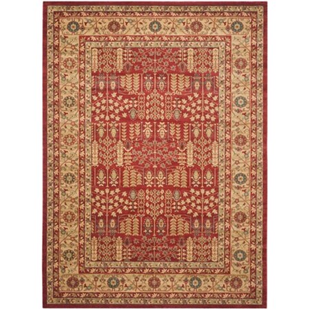 Safavieh Mahal Power Loomed Rectangle Rug- Red - Natural- 8 X 11 Ft. MAH697A-8